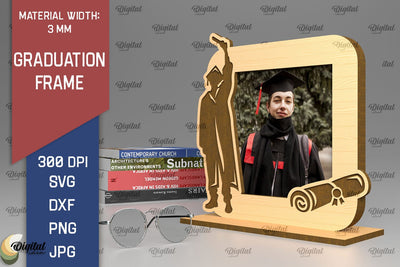 Laser Cut GRADUATION Frame SVG. 3D Photo Frame Laser Cut SVG Evgenyia Guschina 