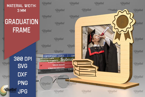 Laser Cut GRADUATION Frame SVG. 3D Photo Frame Laser Cut SVG Evgenyia Guschina 