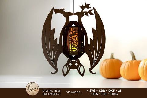 Laser Cut Halloween Bat Candlestick / Tealight Holder Set (2 Designs) - 3mm Material SVG LaserCutano 