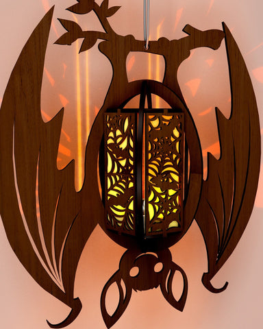 Laser Cut Halloween Bat Candlestick / Tealight Holder Set (2 Designs) - 3mm Material SVG LaserCutano 