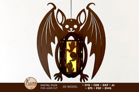 Laser Cut Halloween Bat Candlestick / Tealight Holder Set (2 Designs) - 3mm Material SVG LaserCutano 