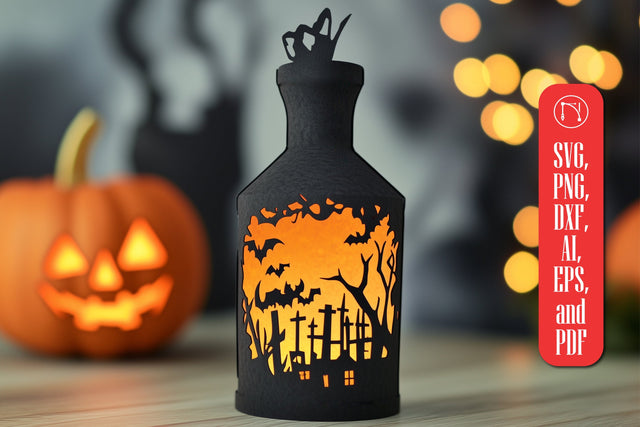 laser cut Halloween Bottle cut file SVG MD JOYNAL ABDIN 