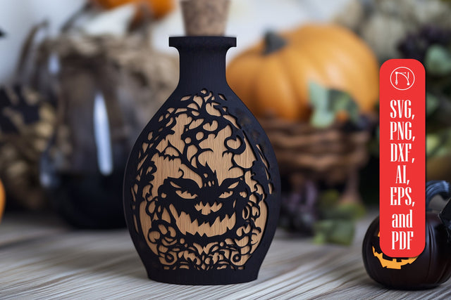 laser cut Halloween Bottle cut file SVG MD JOYNAL ABDIN 