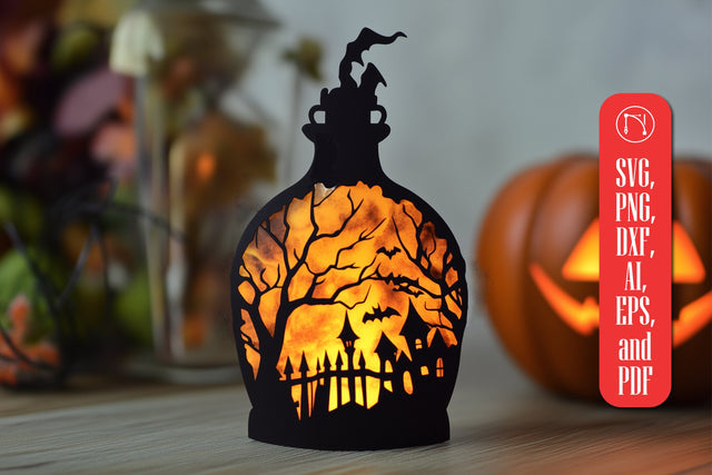 laser cut Halloween Bottle cut file SVG MD JOYNAL ABDIN 