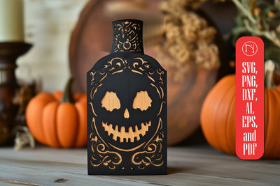 laser cut Halloween Bottle cut file SVG MD JOYNAL ABDIN 