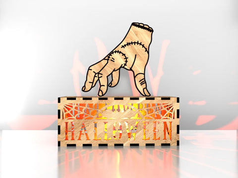 Laser Cut Halloween Hand Lantern SVG File - Spooky Night Light & Centerpiece SVG LaserCutano 