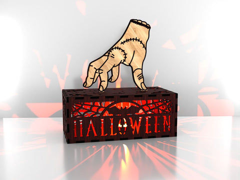 Laser Cut Halloween Hand Lantern SVG File - Spooky Night Light & Centerpiece SVG LaserCutano 