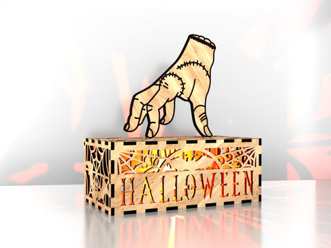 Laser Cut Halloween Hand Lantern SVG File - Spooky Night Light & Centerpiece SVG LaserCutano 