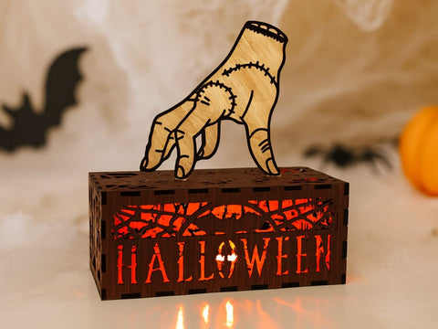 Laser Cut Halloween Hand Lantern SVG File - Spooky Night Light & Centerpiece SVG LaserCutano 