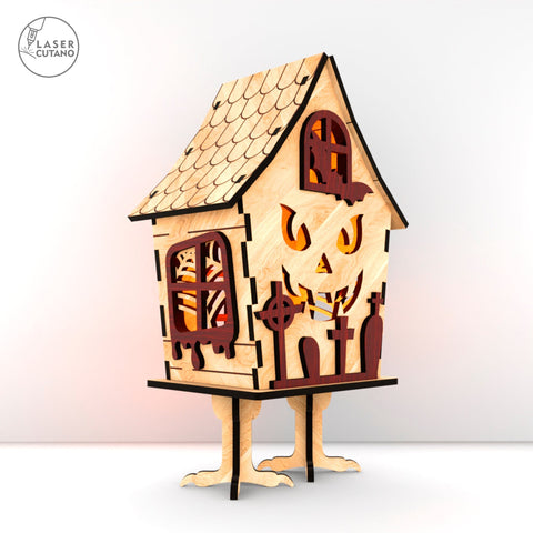 Laser Cut Halloween Lantern Set (3 Designs) - Witch's Hut & Spooky Decor SVG LaserCutano 