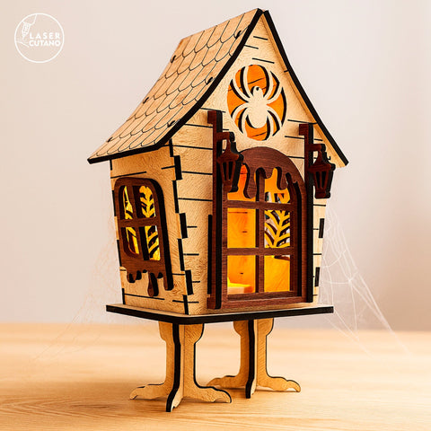 Laser Cut Halloween Lantern Set (3 Designs) - Witch's Hut & Spooky Decor SVG LaserCutano 