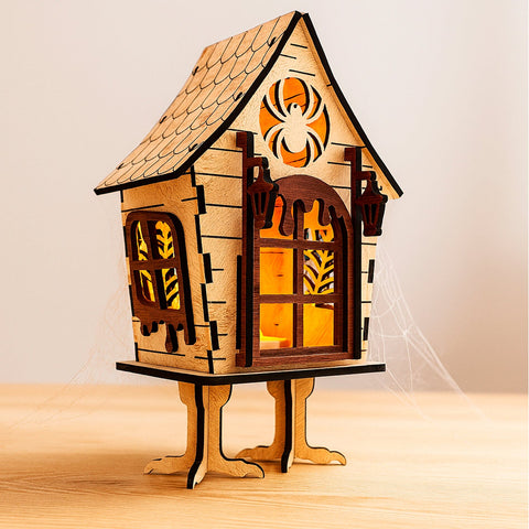 Laser Cut Halloween Lantern Set (3 Designs) - Witch's Hut & Spooky Decor SVG LaserCutano 