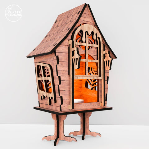 Laser Cut Halloween Lantern Set (3 Designs) - Witch's Hut & Spooky Decor SVG LaserCutano 