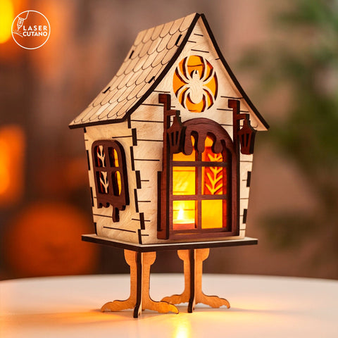 Laser Cut Halloween Lantern Set (3 Designs) - Witch's Hut & Spooky Decor SVG LaserCutano 
