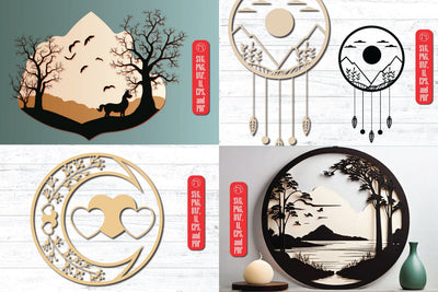 Laser Cut Hanging Wall Decor SVG Bundle SVG MD JOYNAL ABDIN 