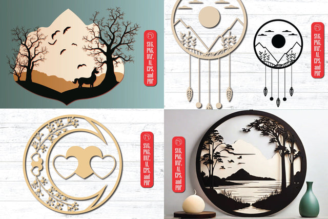 Laser Cut Hanging Wall Decor SVG Bundle SVG MD JOYNAL ABDIN 