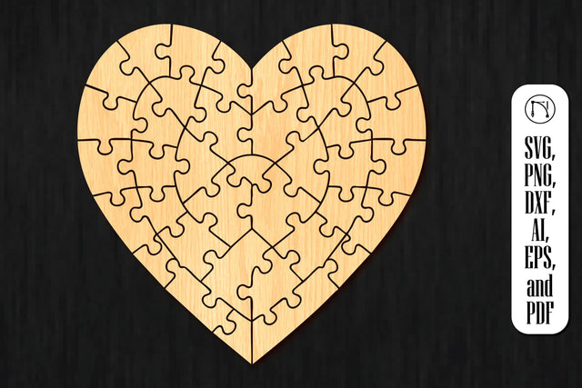 Laser Cut Heart Puzzle SVG Cut File SVG MD JOYNAL ABDIN 