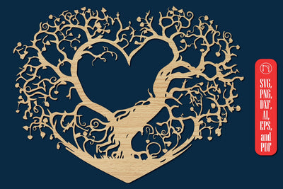 Laser Cut Heart with Tree SVG design SVG MD JOYNAL ABDIN 