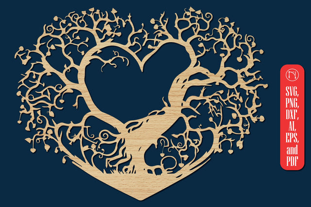 Laser Cut Heart with Tree SVG design SVG MD JOYNAL ABDIN 