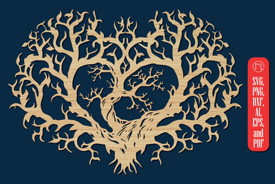 Laser Cut Heart with Tree SVG design SVG MD JOYNAL ABDIN 