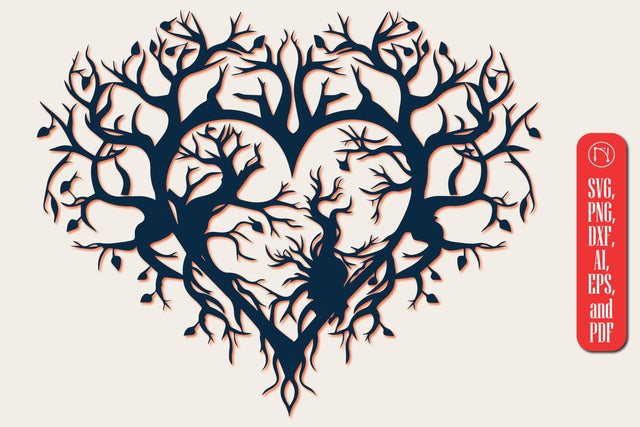 Laser Cut Heart with Tree SVG design SVG MD JOYNAL ABDIN 