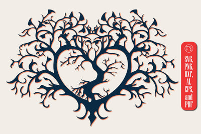 Laser Cut Heart with Tree SVG design SVG MD JOYNAL ABDIN 