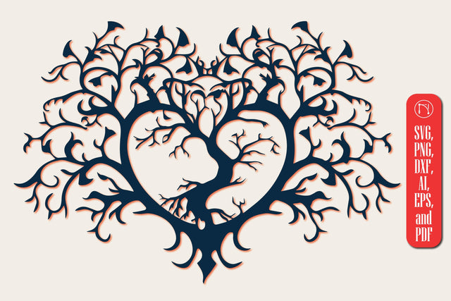 Laser Cut Heart with Tree SVG design SVG MD JOYNAL ABDIN 