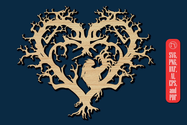 Laser Cut Heart with Tree SVG design SVG MD JOYNAL ABDIN 
