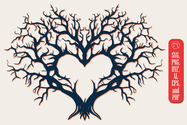 Laser Cut Heart with Tree SVG design SVG MD JOYNAL ABDIN 