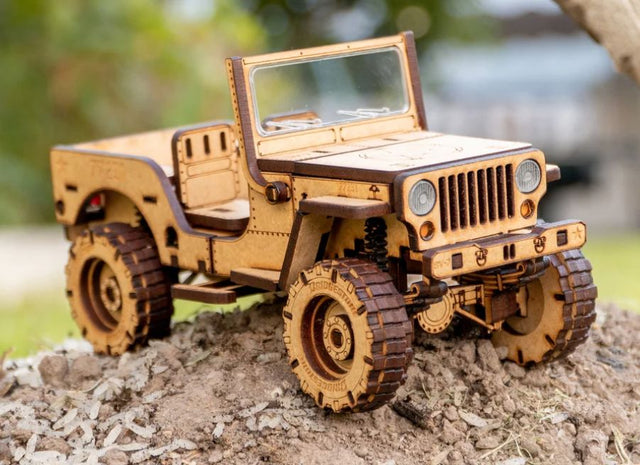 Laser Cut Jeep 3D Puzzle – Off-Road Wooden Model File SVG LaserCutano 