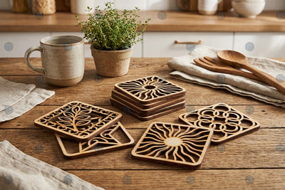 Laser Cut Kitchen Coaster SVG Bundle SVG MD JOYNAL ABDIN 