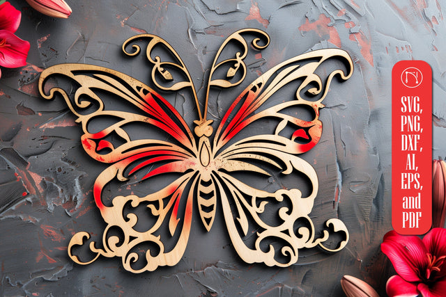 Laser Cut Lily Butterfly SVG Cut File SVG MD JOYNAL ABDIN 