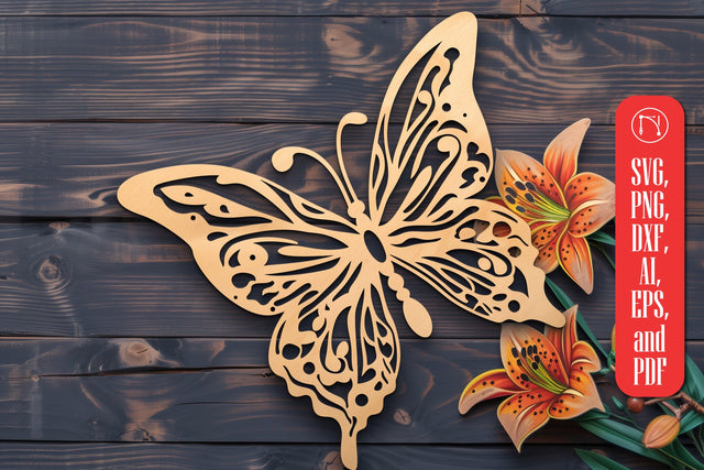Laser Cut Lily Butterfly SVG Cut File SVG MD JOYNAL ABDIN 