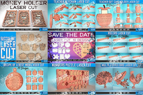 Laser Cut Mega Bundle SVG | 400 designs | Teacher Laser SVG | Mother's Day | Father SVG Fly Design 