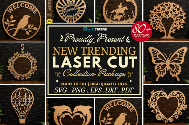 Laser Cut Mega SVG Bundle,Laser Cut Wall Art SVG,PNG,EPS,DXF & PDF FILES,cnc svg , wooden ornament SVG BUNDLE SVG Regulrcrative 