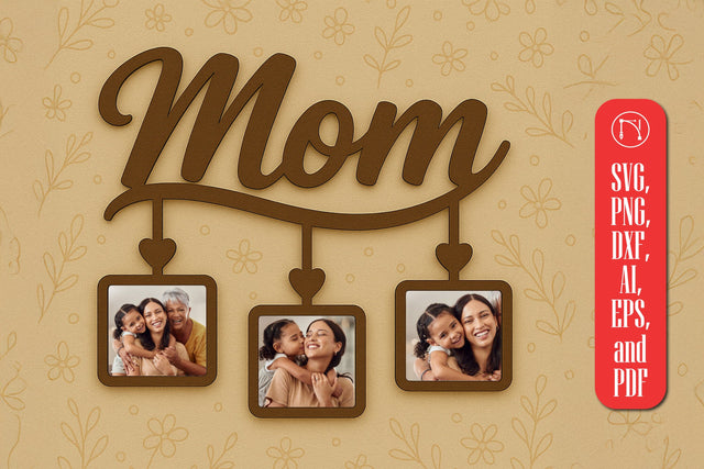 Laser cut MOM Hanging Heart Photo Frame SVG MD JOYNAL ABDIN 