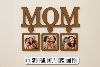 Laser cut MOM Hanging Heart Photo Frame SVG MD JOYNAL ABDIN 