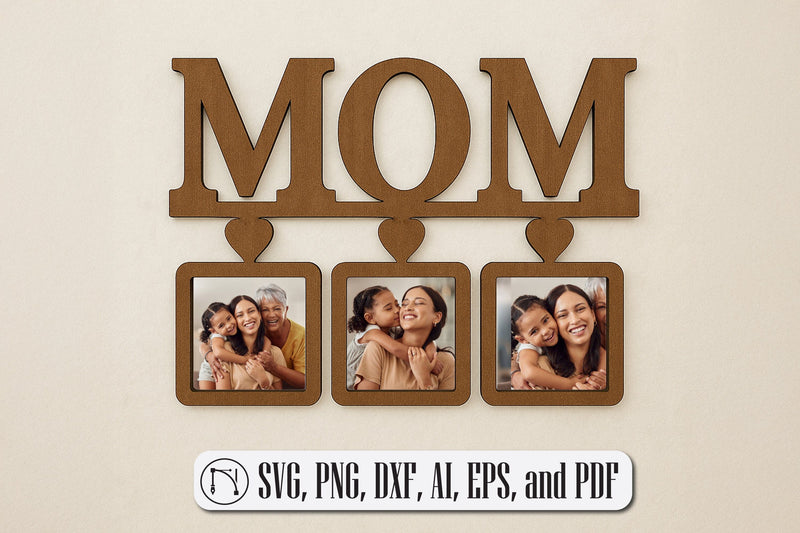 Laser cut MOM Hanging Heart Photo Frame SVG MD JOYNAL ABDIN 