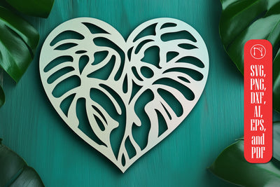 Laser Cut Monstera Heart SVG Cut File SVG MD JOYNAL ABDIN 