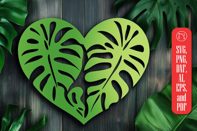 Laser Cut Monstera Heart SVG Cut File SVG MD JOYNAL ABDIN 