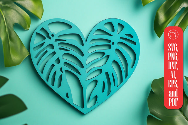 Laser Cut Monstera Heart SVG Cut File SVG MD JOYNAL ABDIN 
