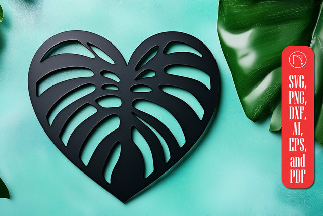 Laser Cut Monstera Heart SVG Cut File SVG MD JOYNAL ABDIN 