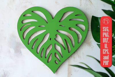 Laser Cut Monstera Heart SVG Cut File SVG MD JOYNAL ABDIN 