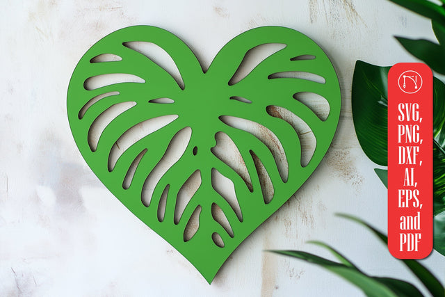 Laser Cut Monstera Heart SVG Cut File SVG MD JOYNAL ABDIN 