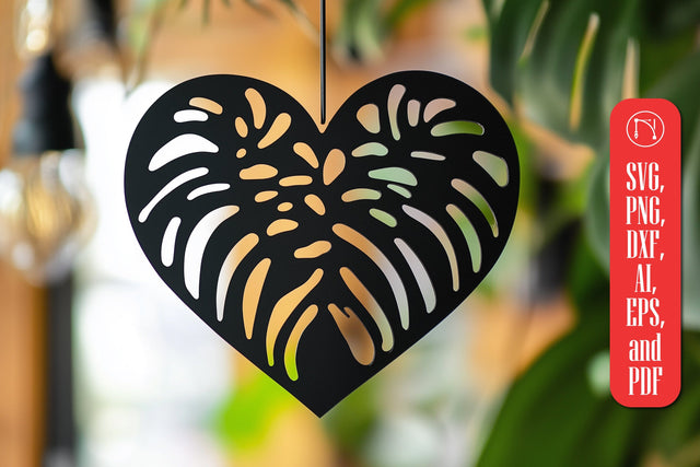Laser Cut Monstera Heart SVG Cut File SVG MD JOYNAL ABDIN 