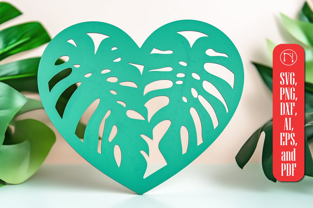 Laser Cut Monstera Heart SVG Cut File SVG MD JOYNAL ABDIN 