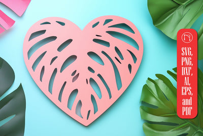 Laser Cut Monstera Heart SVG Cut File SVG MD JOYNAL ABDIN 