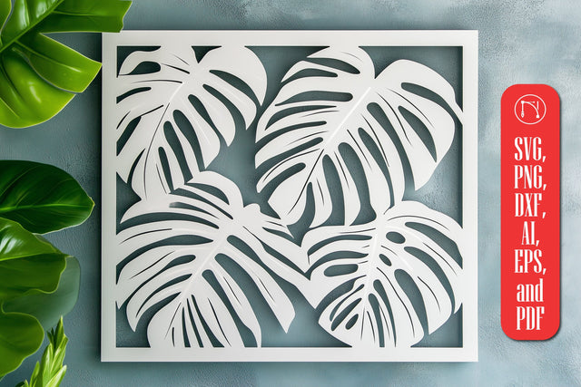 Laser Cut Monstera Wall Art SVG cut file SVG MD JOYNAL ABDIN 