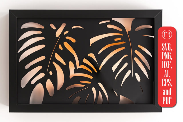 Laser Cut Monstera Wall Art SVG cut file SVG MD JOYNAL ABDIN 
