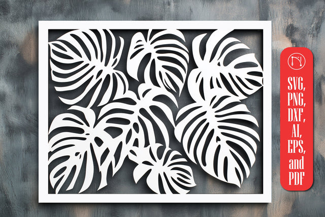 Laser Cut Monstera Wall Art SVG cut file SVG MD JOYNAL ABDIN 
